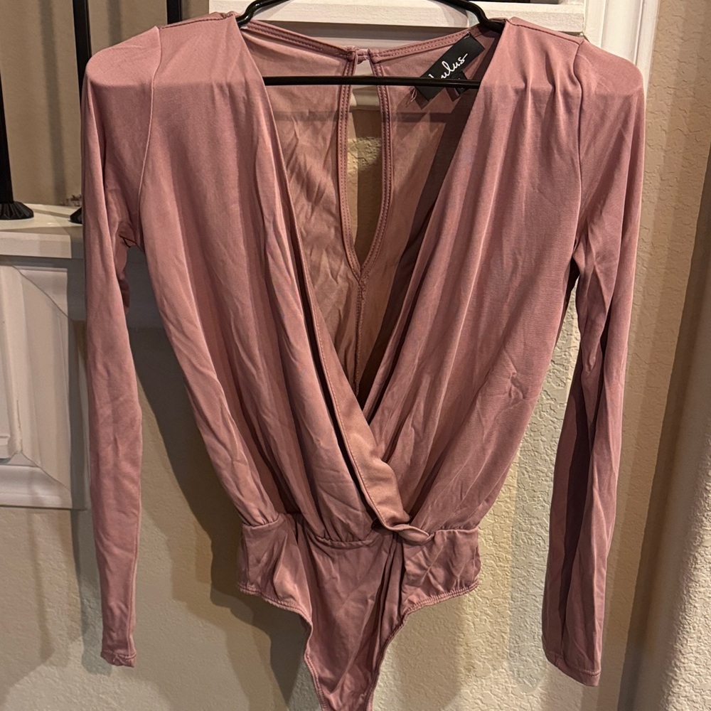 Lulu's Mauve Long Sleeve Bodysuit
